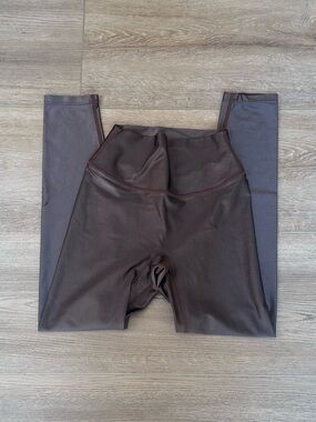 High-Rise High Shine Brown Performance Leggings